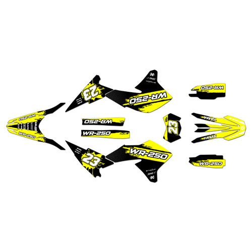yamaha wr250x graphics kit 2008-2021 splash series yellow