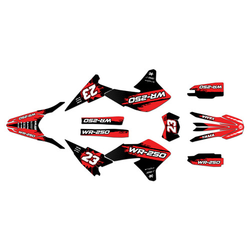 yamaha wr250x graphics kit 2008-2021 splash series red