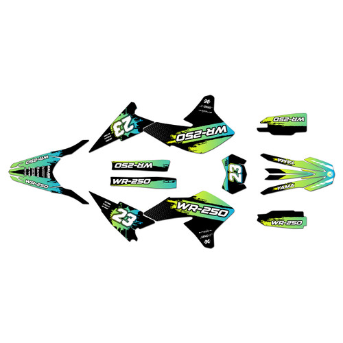 yamaha wr250x graphics kit 2008-2021 splash series green