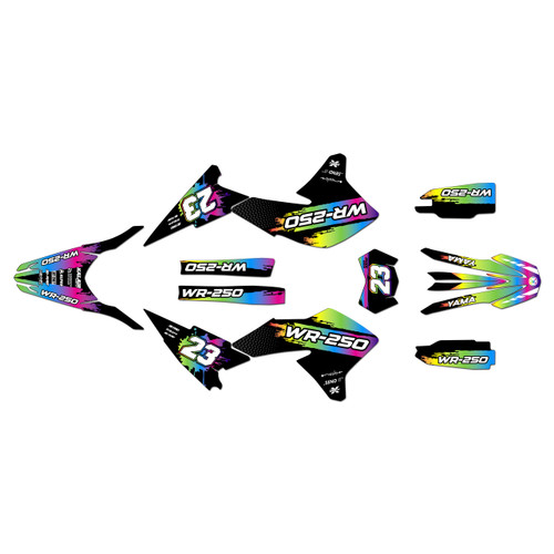 yamaha wr250x graphics kit 2008-2021 splash series rainbow