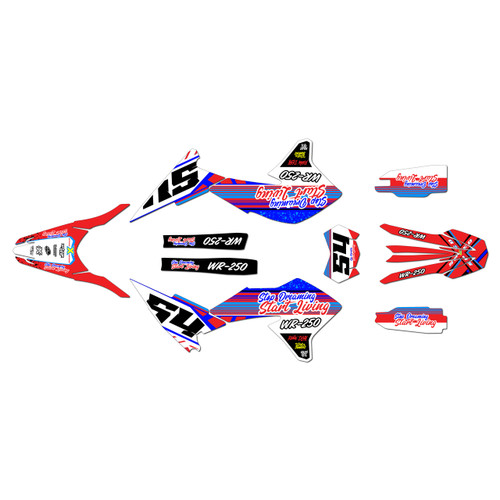 yamaha wr250r graphics kit 2008-2021 split series red