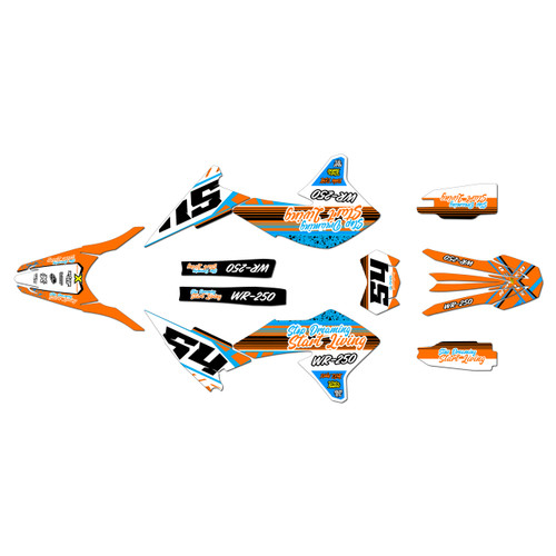 yamaha wr250r graphics kit 2008-2021 split series orange