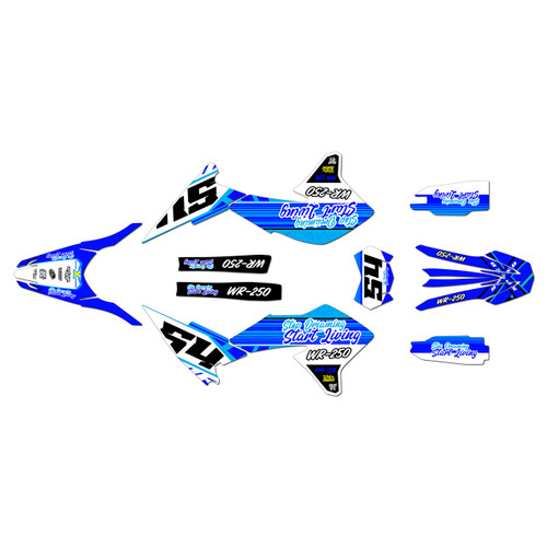 yamaha wr250x graphics kit 2008-2021 split series blue