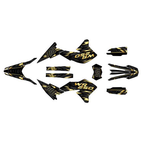 yamaha wr250r graphics kit 2008-2021 twitch series gold