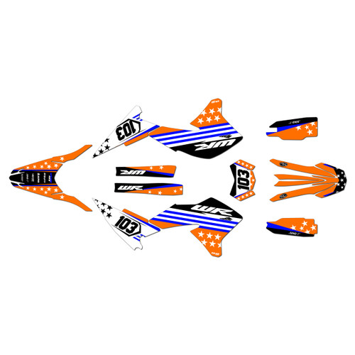 yamaha wr250x graphics kit 2008-2021 usa series orange