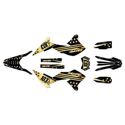 yamaha wr250r graphics kit 2008-2021 usa series gold