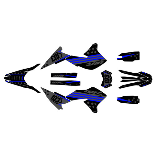 yamaha wr250r graphics kit 2008-2021 usa series blue-shift