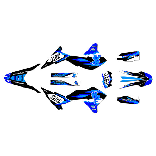 yamaha wr250r graphics kit 2008-2021 vintage series blue