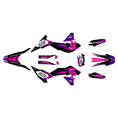 yamaha wr250x graphics kit 2008-2021 vintage series purple