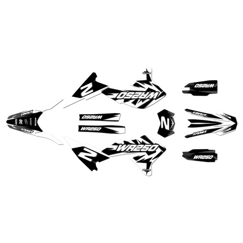 yamaha wr250x graphics kit 2008-2021 vision series white