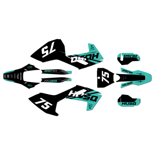 husqvarna fc250 graphics kit 2016-2018 base series teal