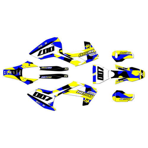 husqvarna tc250 graphics kit 2017-2018 flex series yellow