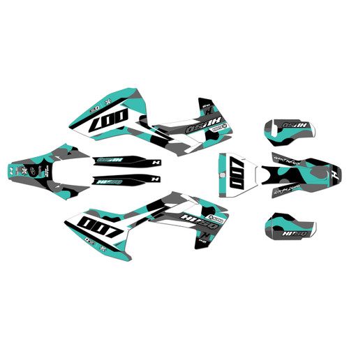 husqvarna tc250 graphics kit 2017-2018 flex series teal