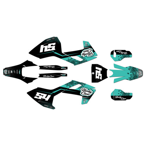 husqvarna fc350 graphics kit 2016-2018 fatality series teal
