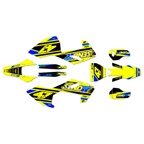 husqvarna fc250 graphics kit 2016-2018 fresh series yellow