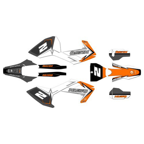 husqvarna tc125 graphics kit 2016-2018 razor series orange