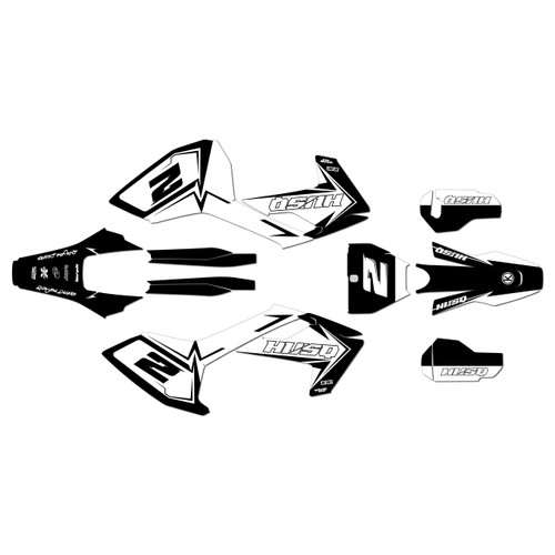 husqvarna tc125 graphics kit 2016-2018 razor series white