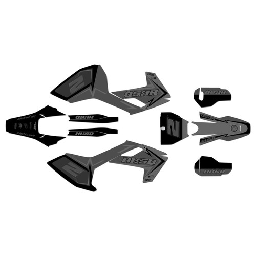 husqvarna tc250 graphics kit 2017-2018 razor series smoke