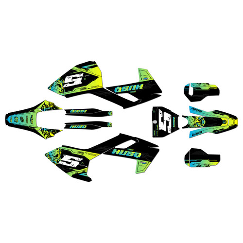 husqvarna fc350 graphics kit 2016-2018 night series green