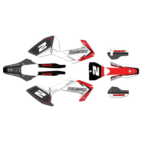 husqvarna fc250 graphics kit 2016-2018 razor series red