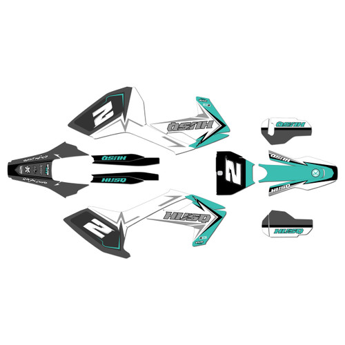 husqvarna fc450 graphics kit 2016-2018 razor series teal