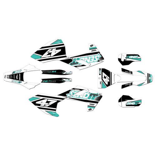 husqvarna fx350 graphics kit 2017-2018 fresh series teal