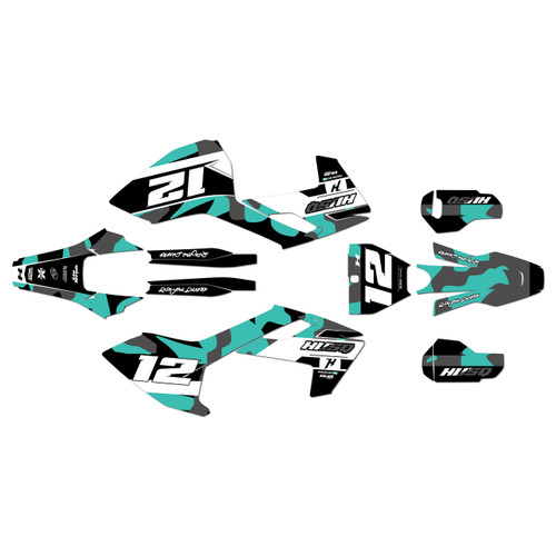 husqvarna tc125 graphics kit 2016-2018 shades series teal