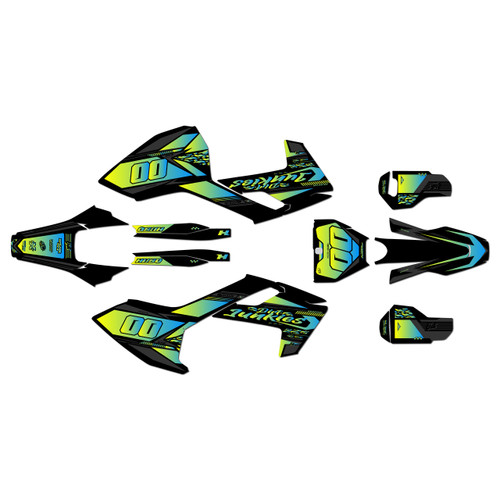 husqvarna fc450 graphics kit 2016-2018 rugged series green