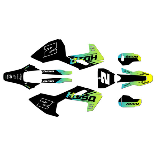 husqvarna tc250 graphics kit 2017-2018 splinter series green