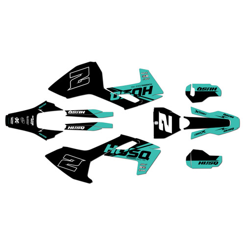 husqvarna tc125 graphics kit 2016-2018 splinter series teal