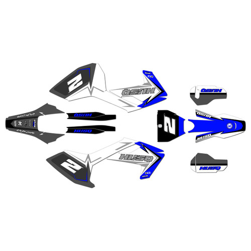husqvarna fx350 graphics kit 2017-2018 razor series blue