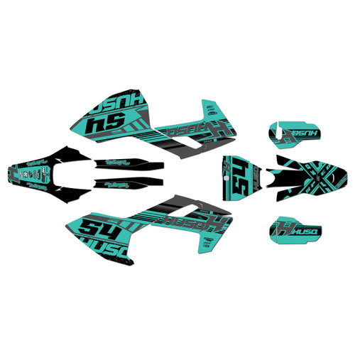 husqvarna tc125 graphics kit 2016-2018 split series teal
