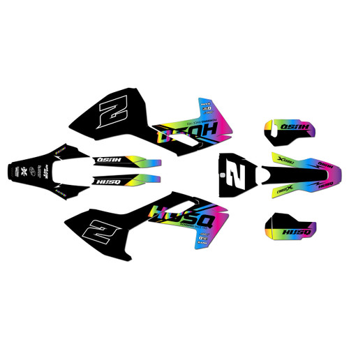 husqvarna fc450 graphics kit 2016-2018 splinter series rainbow