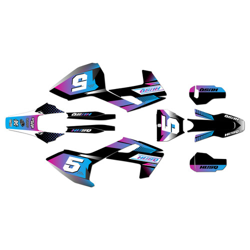 husqvarna tc125 graphics kit 2016-2018 turbo series magenta