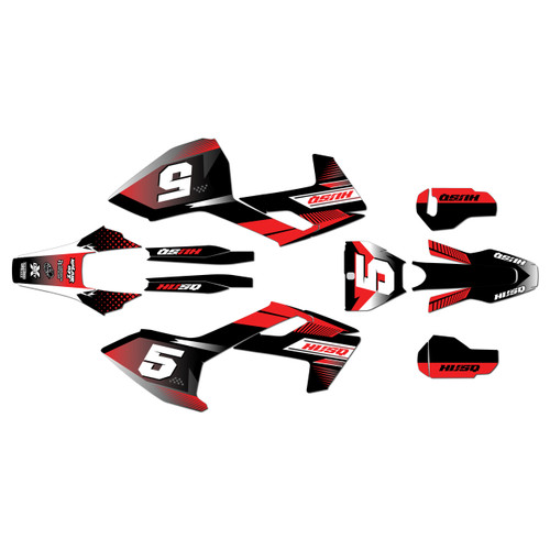 husqvarna fc250 graphics kit 2016-2018 turbo series red