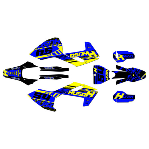 husqvarna tx300 graphics kit 2017-2018 split series yellow
