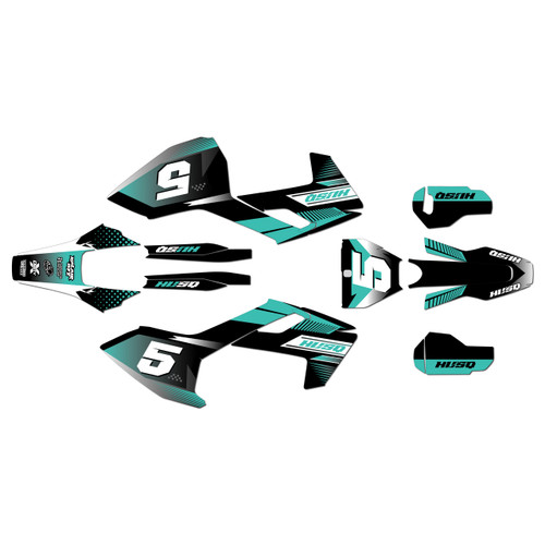 husqvarna fc450 graphics kit 2016-2018 turbo series teal
