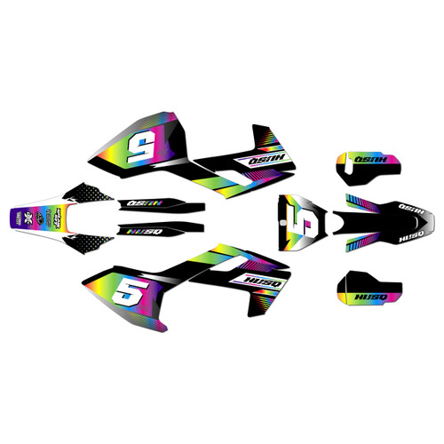 husqvarna fc450 graphics kit 2016-2018 turbo series rainbow