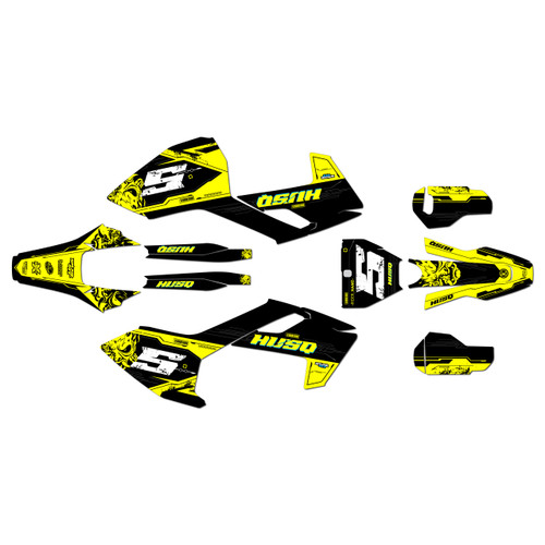 husqvarna fx450 graphics kit 2017-2018 night series yellow