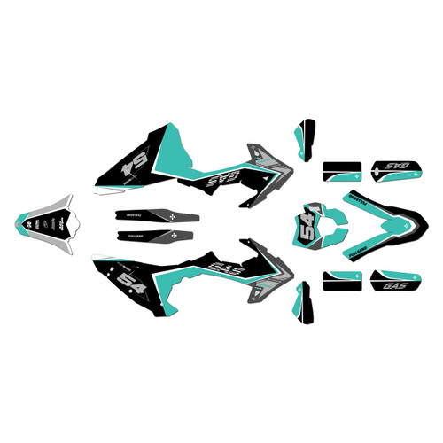 gasgas ec300 graphics kit 2018-2020 inferno series teal