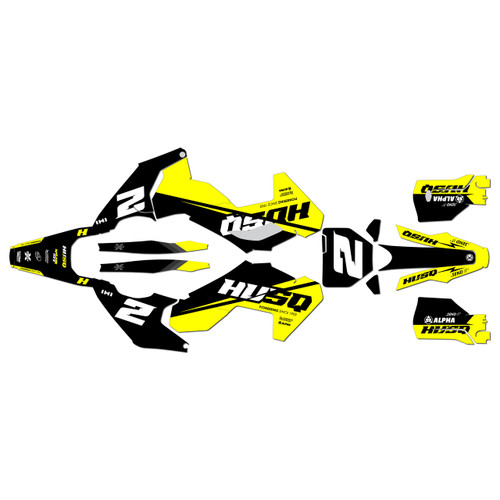husqvarna tc125 graphics kit 2023-2024 base series yellow