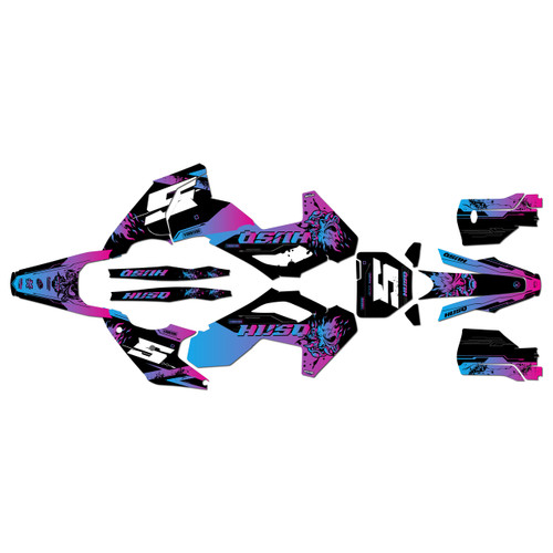 husqvarna tc250 graphics kit 2023-2024 nightcity series magenta