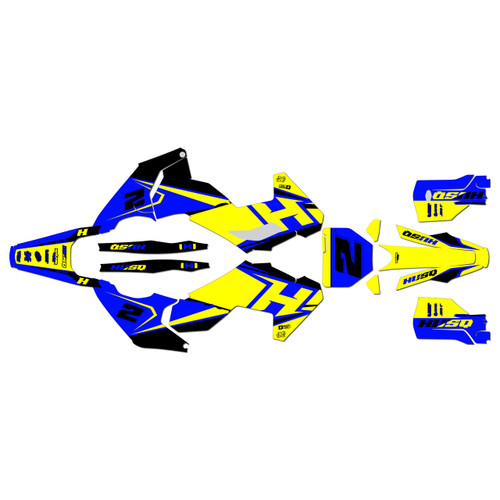 husqvarna fc350 graphics kit 2023-2024 ace series yellow