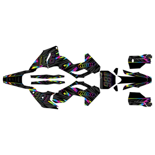 husqvarna tc125 graphics kit 2023-2024 twitch series rainbow