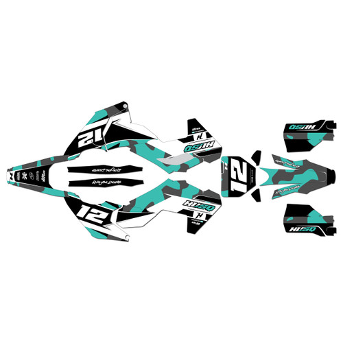 husqvarna fc350 graphics kit 2023-2024 shades series teal