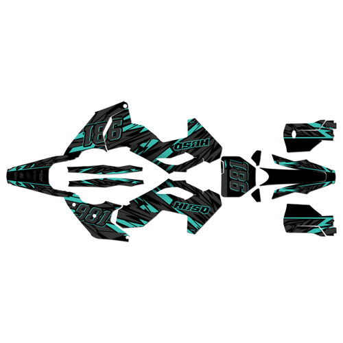 husqvarna fc250 graphics kit 2023-2024 twitch series teal