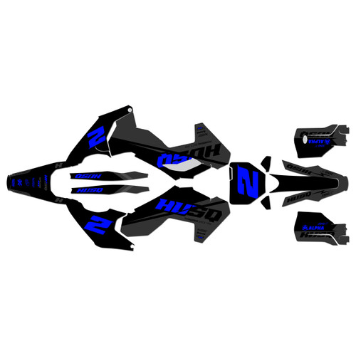 husqvarna tx300 graphics kit 2023-2024 base series blue-shift