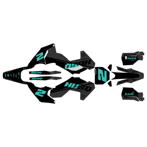 husqvarna fx350 graphics kit 2023-2024 base series teal-shift