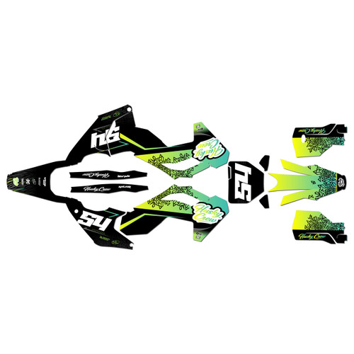 husqvarna tx300 graphics kit 2023-2024 fatality series yellow