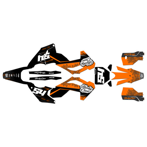 husqvarna fx450 graphics kit 2023-2024 fatality series orange